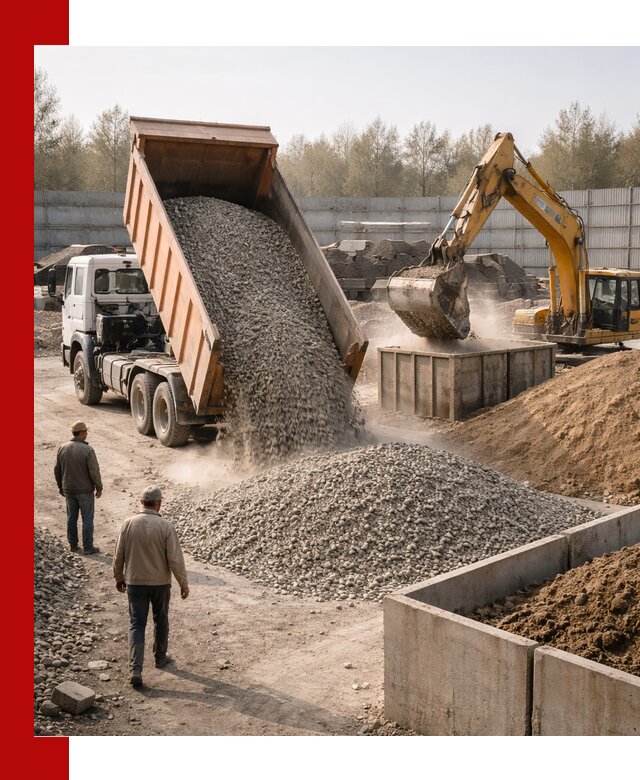 Доставка нерудных материалов с погрузкой и разгрузкой в Беслане