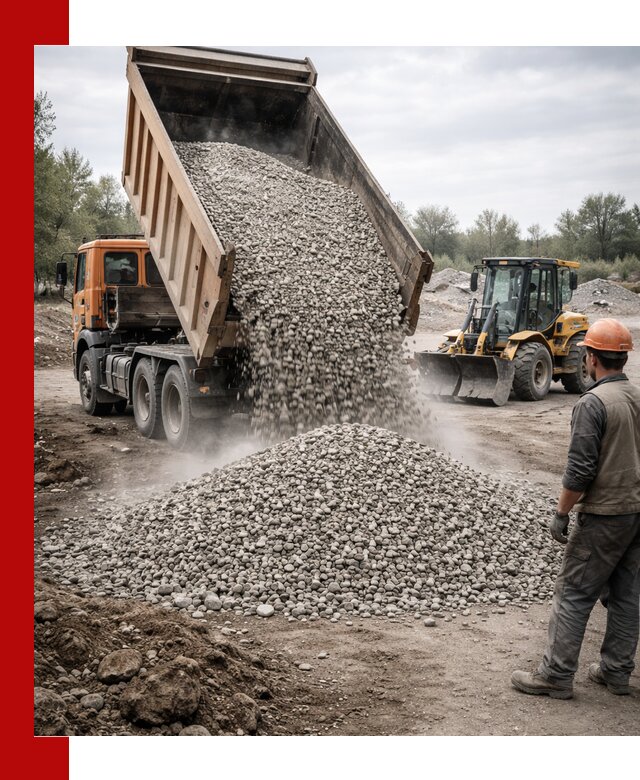 Доставка щебня в Беслане крупными и мелкими фракциями