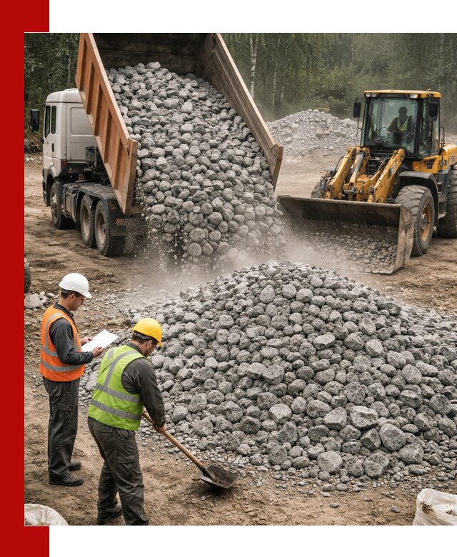 Гранитный щебень фракция 70-150 доставка в Беслане