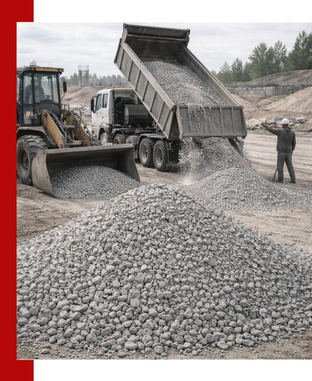 Доставка известнякового щебня фр. 5–20 в Беслане