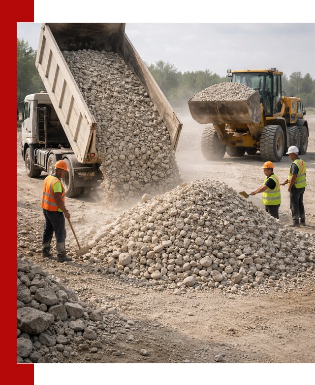 Доставка известнякового щебня фр. 40-70 в Беслане
