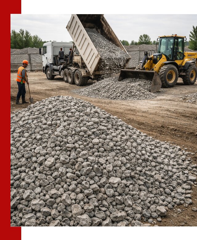 Доставка бетонного щебня фракции 40-70 в Беслане