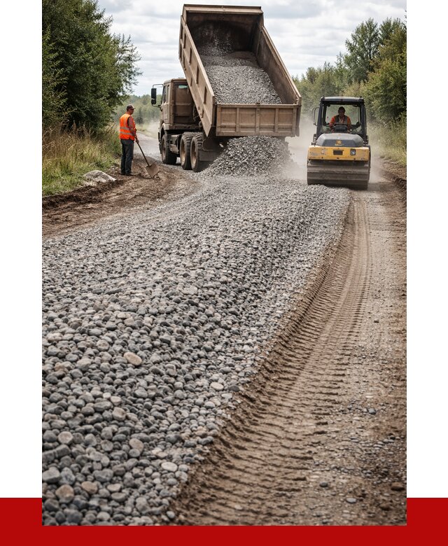 Щебень для отсыпки дороги в Беслане от 2734 р. ПРОНЕРУДБсл