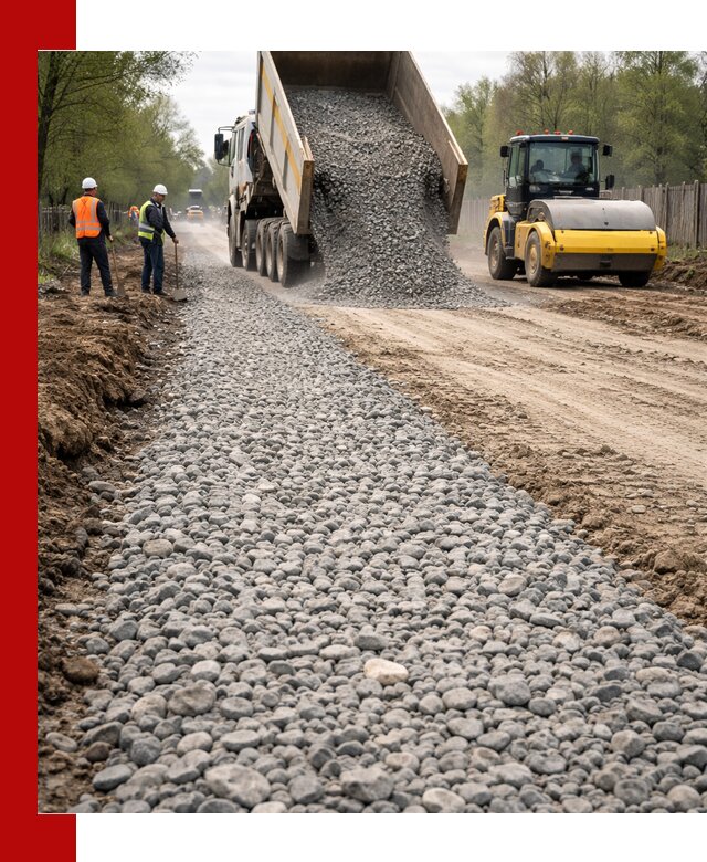 Доставка щебня для отсыпки дорог в Беслане высокого качества