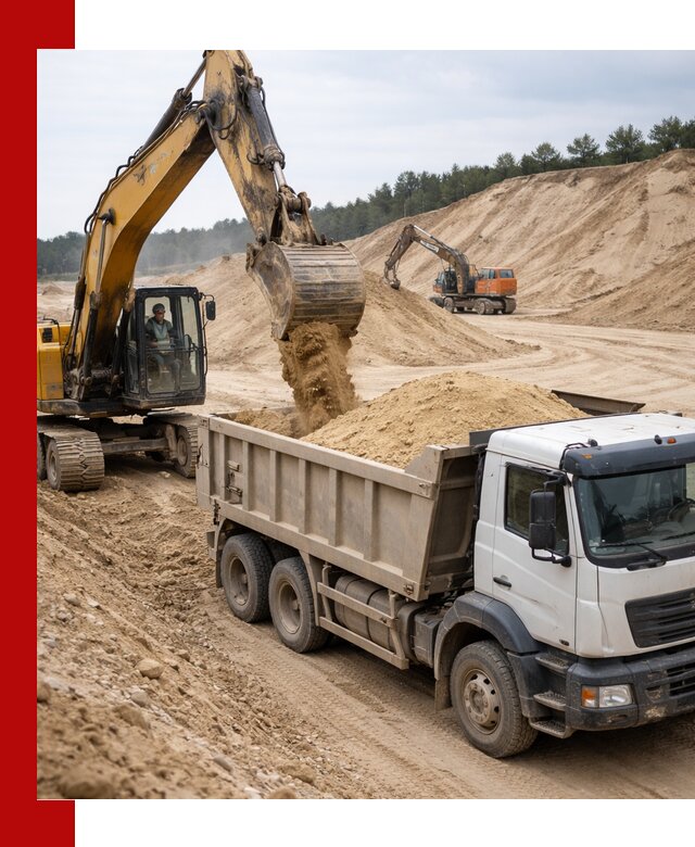 Доставка карьерного песка с самосвалами и разгрузкой в Беслане