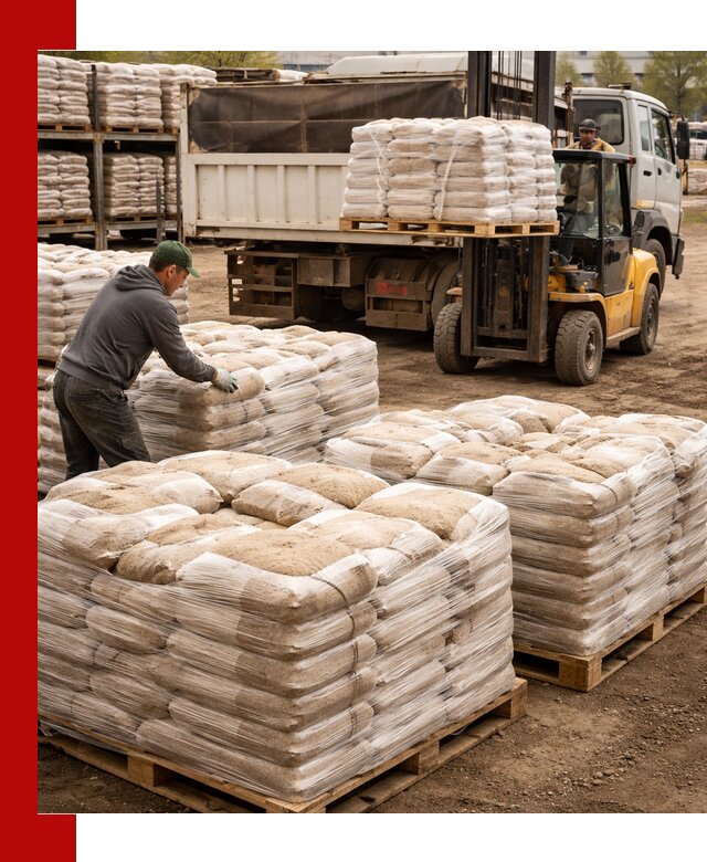 Карьерный песок в мешках с доставкой в Беслане