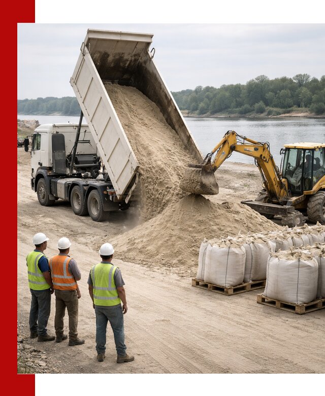 Доставка речного песка в Беслане самосвалами и погрузкой