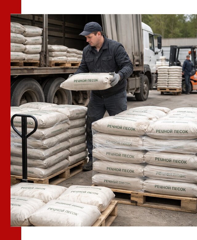 Речной песок в мешках с доставкой в Беслане
