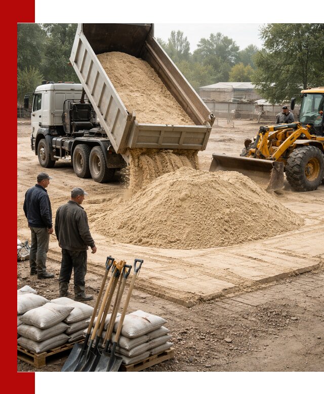 Доставка мытого песка в Беслане с самосвалами по выгодной цене
