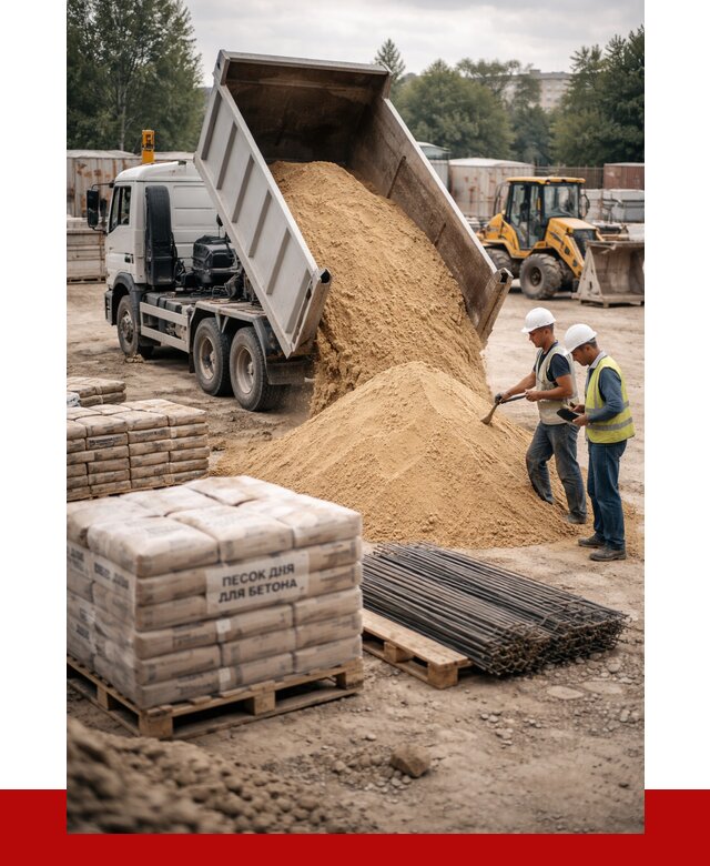 Песок для бетона в Беслане от 2532 р. с доставкой, ПРОНЕРУДБсл