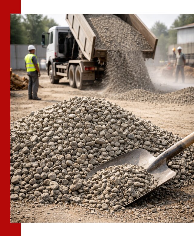 Доставка гравия фракции 20-40 в Беслане с самосвалами