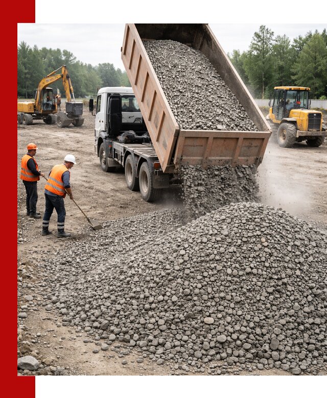 Доставка гравия фракции 40-70 в Беслане оптом и в розницу