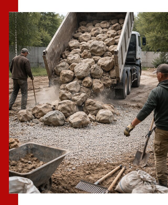 Доставка и укладка булыжника в Беслане