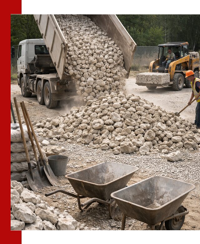 Доставка и продажа бутового известнякового камня в Беслане