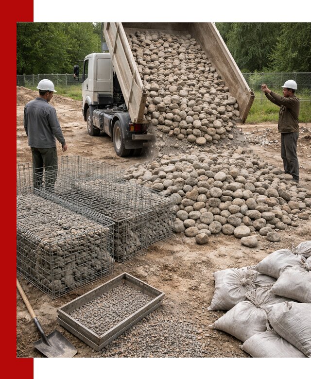 Камень для габионов фракция 70–151 в Беслане