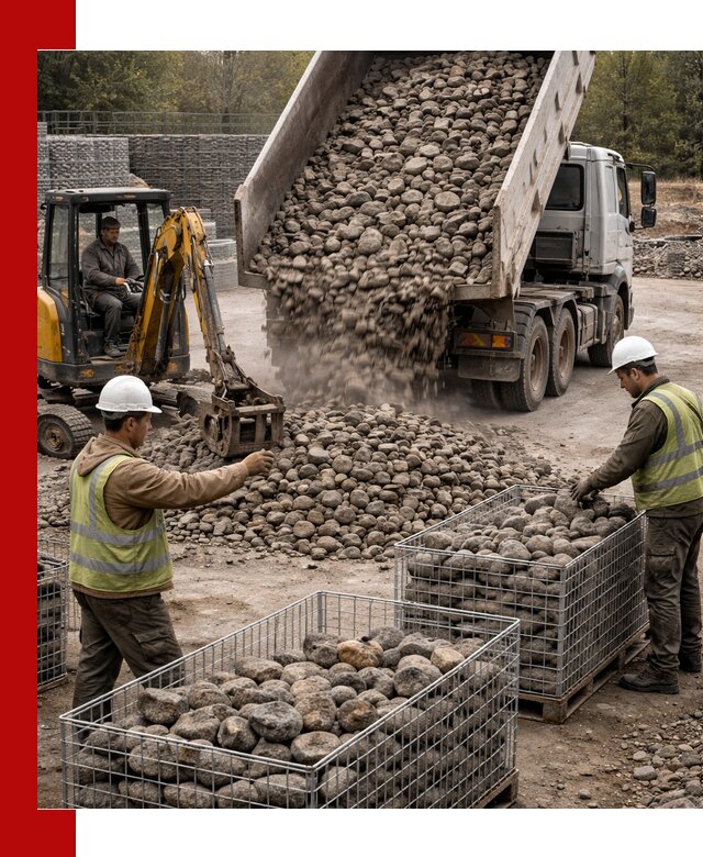 Камень для габионов фракция 100–201 в Беслане