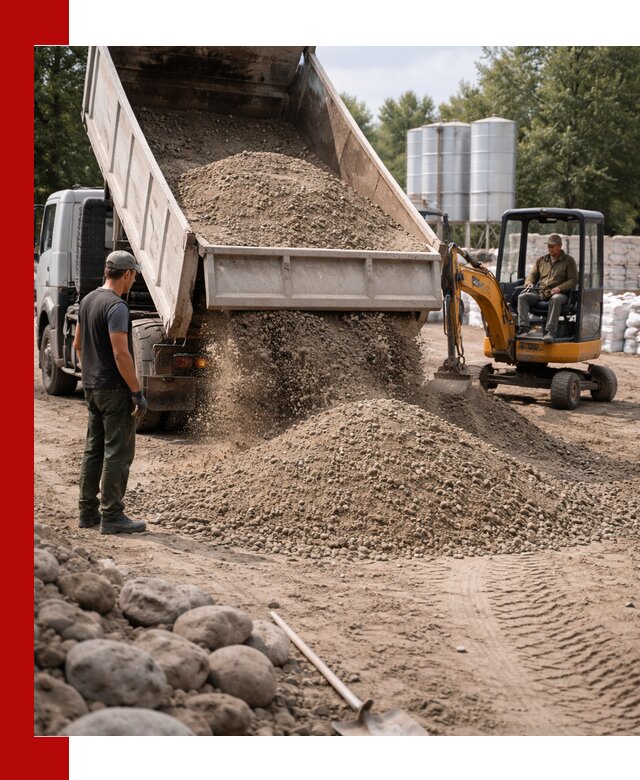 Доставка ПГС С3 в Беслане самосвалами и миксерами