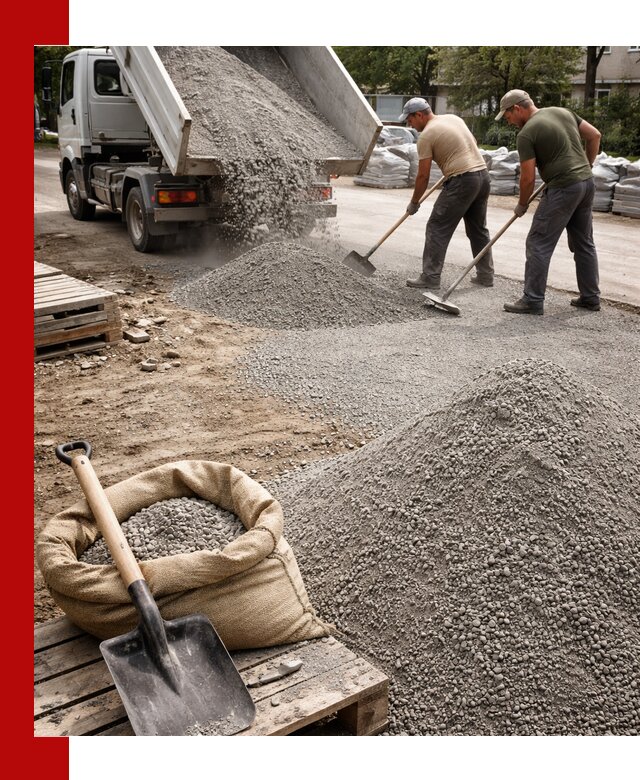 Отсев для тротуарной плитки в Беслане — доставка и укладка