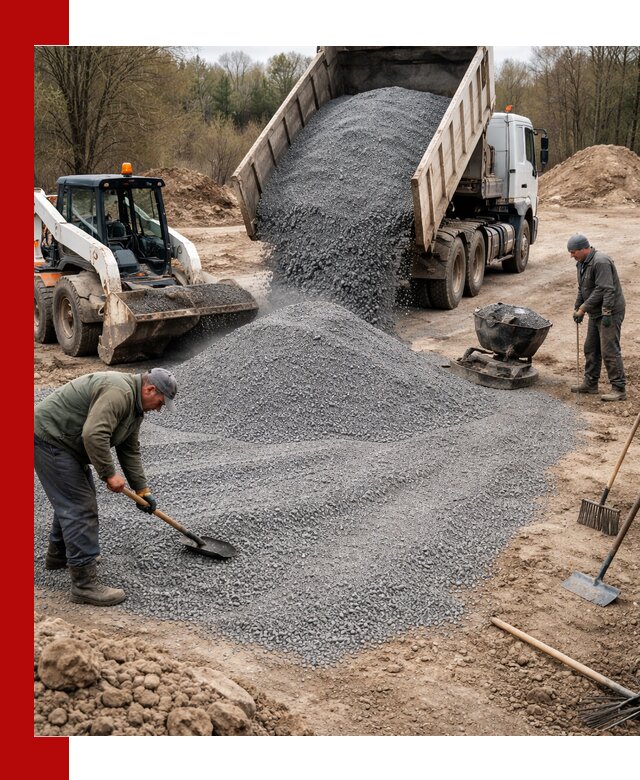 Отсев для подсыпки в Беслане — доставка и подсыпка на участок