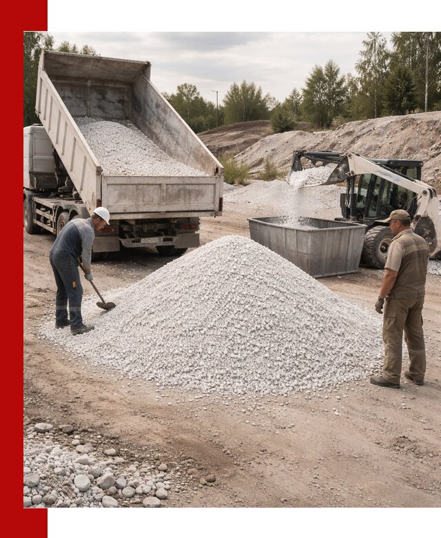 Доставка и продажа белой мраморной крошки в Беслане