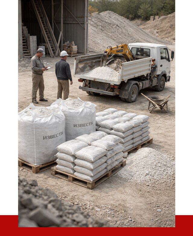 Известь строительная в Беслане с доставкой от 4253 р. | ПРОНЕРУДБсл