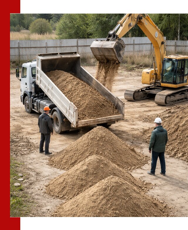 Доставка супеси вагонными и автопартиями в Беслане