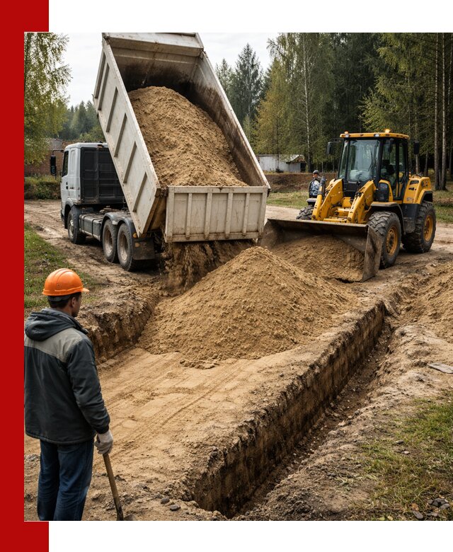 Доставка песчаного грунта в Беслане для строительных работ