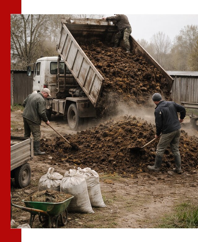 Доставка коровьего навоза самосвалом в Беслане
