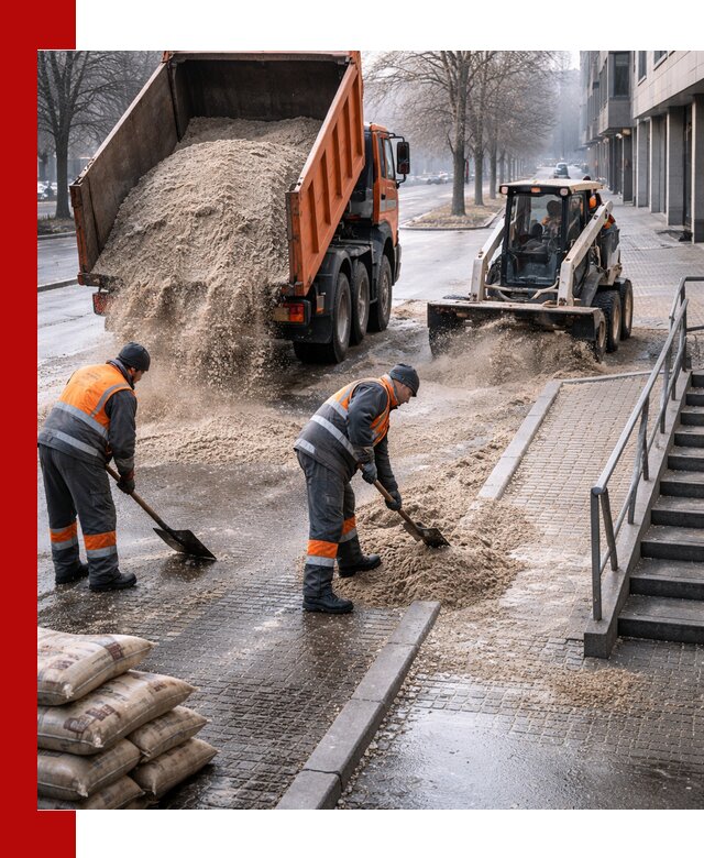 Поставка противогололедных материалов в Беслане