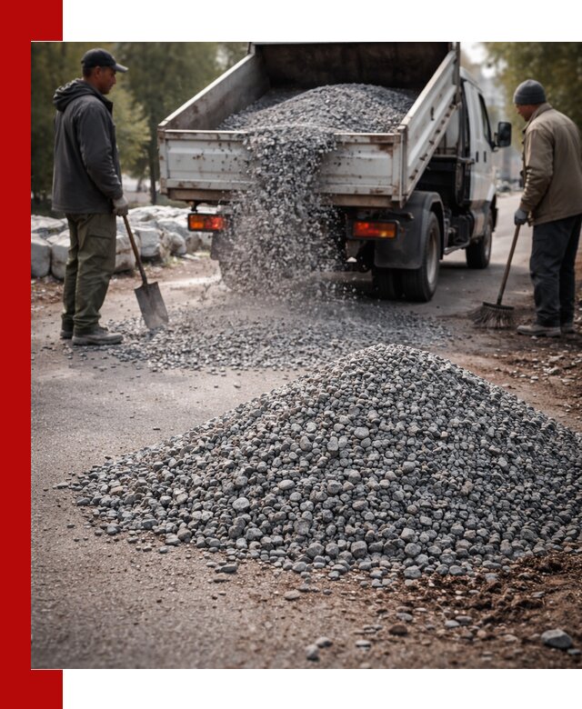 Гранитная крошка для посыпки дорог и тротуаров в Беслане