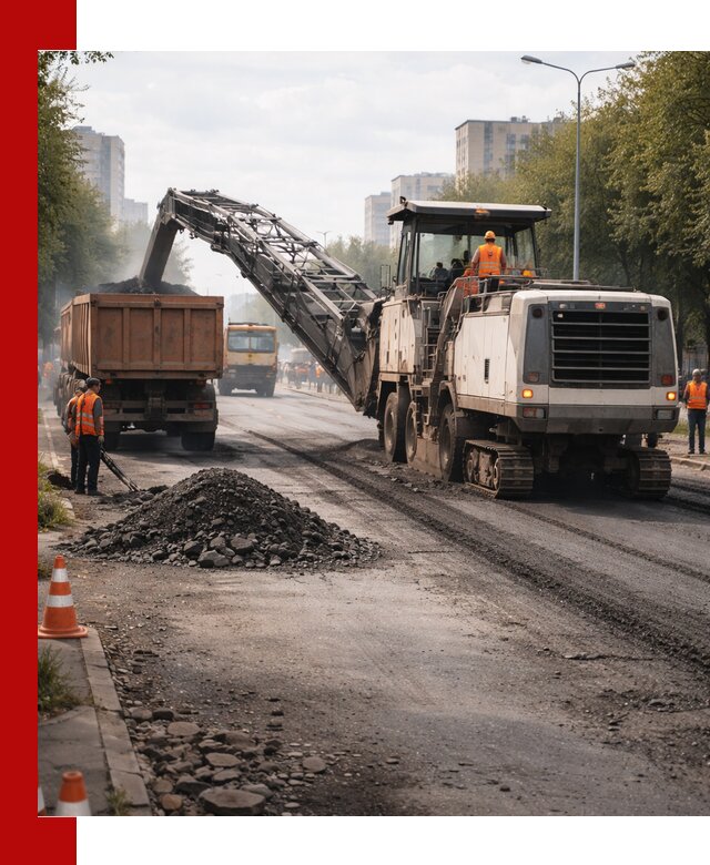 Фрезерованный асфальт в Беслане — удаление и вывоз старого покрытия