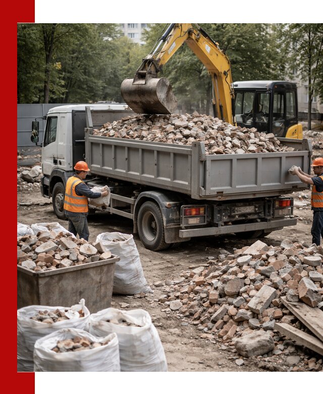 Вывоз строительного мусора в Беслане с самосвалами и контейнерами